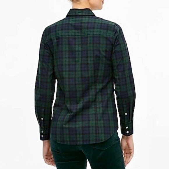 NEW!! J. Crew Blue/Green/Black Tartan Plaid Long Sleeve Button-up Shirt XXSP - Picture 8 of 10